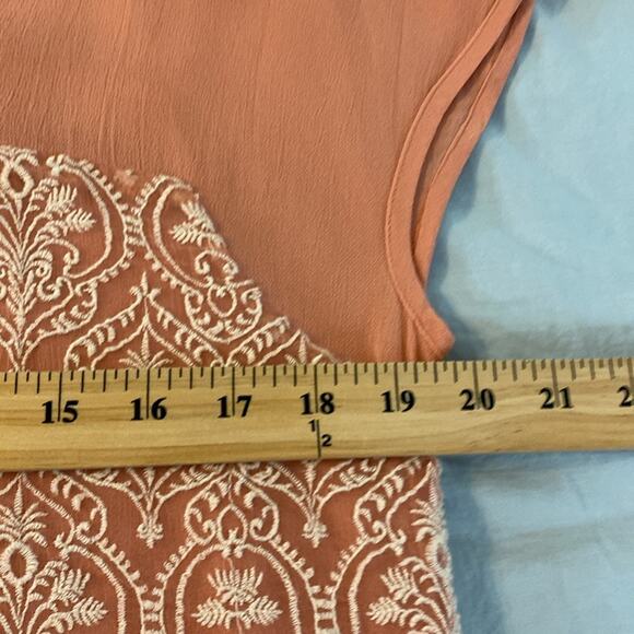 Sundance Coral Rose Palace Embroidered Shift Dress Size Large - Picture 5 of 11